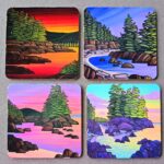 Aluminum & Cork Art Coasters